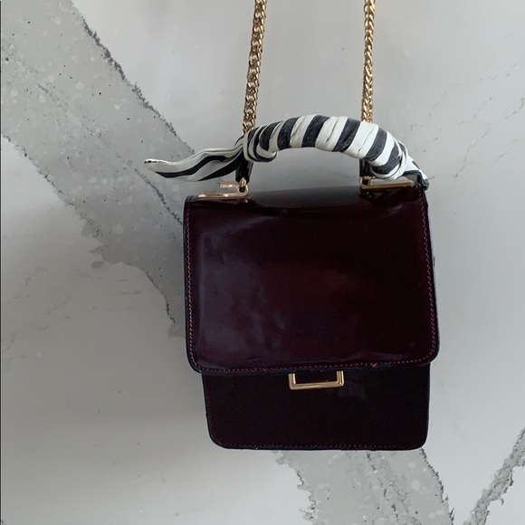 Zara Bags Zara Chain Link Burgundy Purse Poshmark